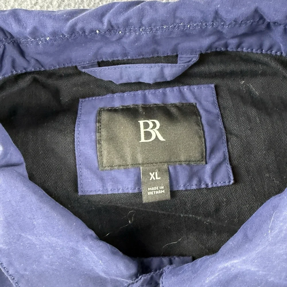Banana Republic Jacket Men's XL Blue Water Resistant Field Utility Barn Waxed